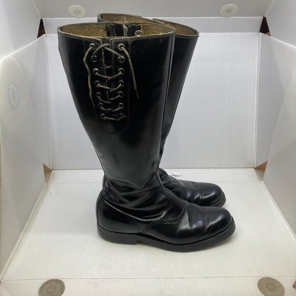 Vtg 1960 Canadian patrol police motorcycle biker uniform bluf mens boots sz 10.5 - Picture 3 of 7